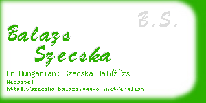 balazs szecska business card